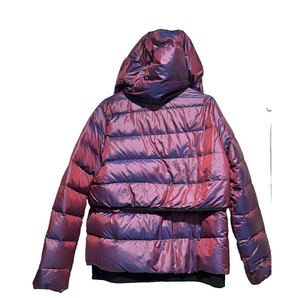 Nike Down Fill Iridescent Hooded Full Zip Puffer Jacket Large Purple Lined - Picture 6 of 15